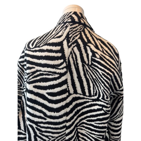 Zara Black and White Zebra Print Coat - Picture 6 of 14